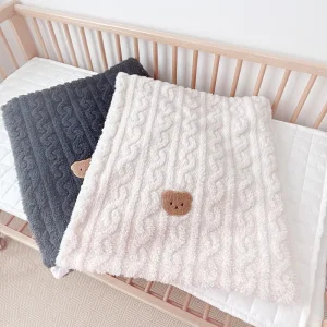 Yuan Shuang Baby Class Knitted Raschel Twist Velvet Bean Blanket Soft Spring Autumn Season Wrapping Towel