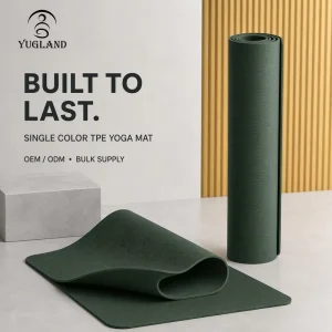 Yugaland Custom Logo Single Color TPE Yoga Mat Non Slip Exercise Pad for Pilates Workout Factory Distributor