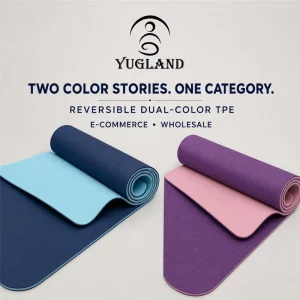 Yugaland Dropshipping Dual Color TPE Yoga Mat Non Slip Exercise Pad for Pilates Home Workout Factory Vendor