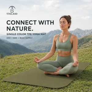 Yugaland Eco TPE Yoga Mat Single Color Non Slip Exercise Pad for Pilates Home Workout Factory Distributor Supplier