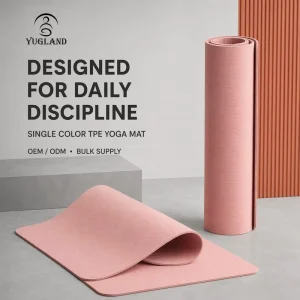 Yugaland Influencer Choice Single Color TPE Yoga Mat Custom Logo Non Slip Exercise Pad for Fashion Fitness Factory