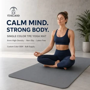 Yugaland Orthopedic Single Color TPE Yoga Mat Non Slip Exercise Pad for Physiotherapy Pilates Factory Vendor