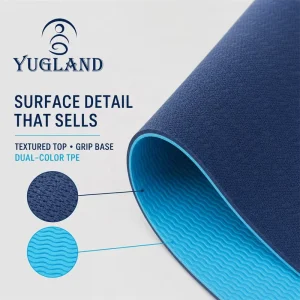 Yugaland Rapid Recovery Dual Color TPE Yoga Mat Non Slip Exercise Pad for Pilates Gym Workout Factory Vendor