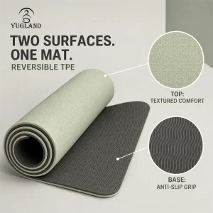 Yugaland Recyclable Dual Color TPE Yoga Mat Eco Friendly Non Slip Exercise Pad for Pilates Factory Vendor