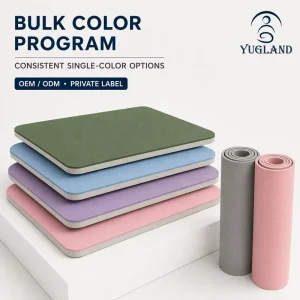 Yugaland Single Color TPE Yoga Mat Non Slip Exercise Pad For Pilates Home Workout Factory Vendor