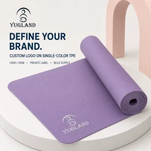 Yugaland Ultra Lightweight TPE Yoga Mat Single Color Travel Friendly Exercise Pad for Outdoor Workout Factory Vendor
