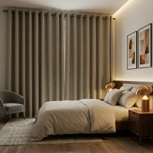 ZSTARR Full Blackout Curtains Gray Brown Grommet Solid Window Luxury Drapes for the Living Room Nursery Bedroom Home Decor