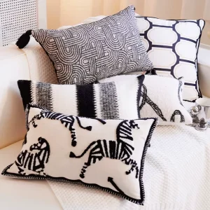 Zebra Tufted Cushion Cover Black White Cushion Cover for Sofa Bedroom Boho Home Decor Modern Animal Decorative Throw Pillows