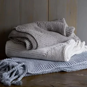 Zero Defect Combed Cotton Chunky Hand Ladder Knit Luxury Fringe Plaid Throw Blanket