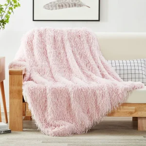 Zhengtai OEKO TEX Sofa 850GSM Pink Feather Faux Fur Winter Throw Blanket