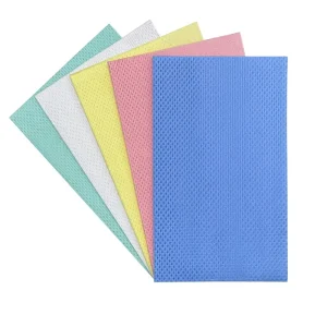 Zigzag Spunlace Nonwoven Roll Eco Friendly Washable Reusable Color Coded Food Service Sanitizing Napkins 35-70gsm