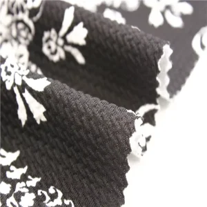 fabric china Printed Polyester Spandex Rice Jacquard dress Knitting Fabric