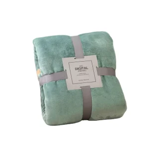 in Stock Custom Logo Flannel Fleece Warmer Throw Blanket Knitted Plain Style 5 Colors for Winter Low MOQ for Couch Bed Sofa