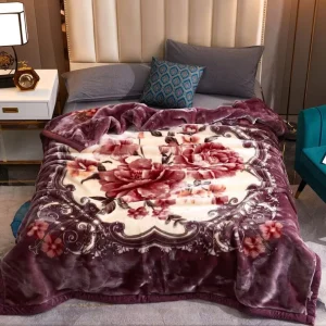 king Size Queen High Quality Thick Warm Fluffy Blanket Home Soft Raschel 2 Ply Blankets Pvc Bag Throw Blankets for Winter
