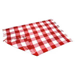 new Vintage Red and White Check Knitted Throw Blanket Classic Striped Plaid Sofa Cover for SEASONS