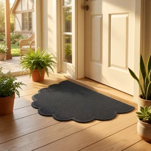 wd 3D PET Rubber Backed Grid Pattern Door Mat 3cm Thick Fast Draining Scraper for Commercial Entryways & Facilities