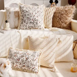 with Fringe Soft Plush Cushion for Sofa Bed Home Decor Cute Dachshund Dog Embroidered Throw Pillow Soft Fluffy Cushion